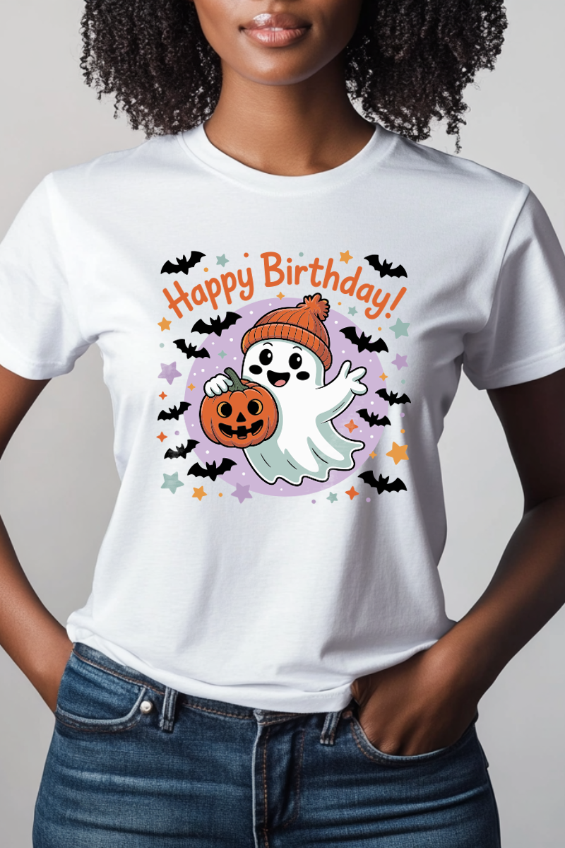 T-Shirt 100% Algodão | Halloween | Happy Birthday