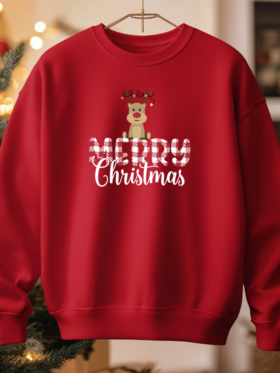 Sweatshirt de Natal com estampa natalícia merry christmas 