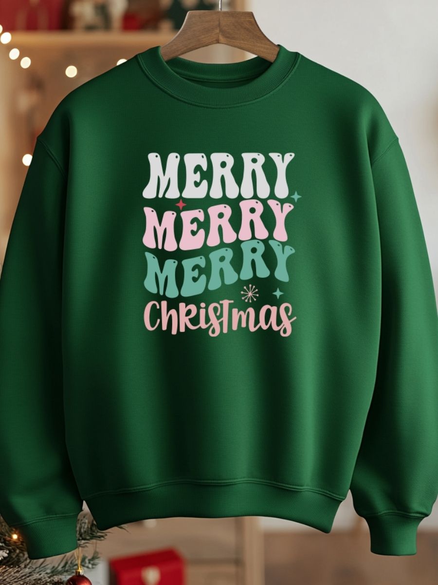 Camisola de Natal com estampa natalícia merry christmas 