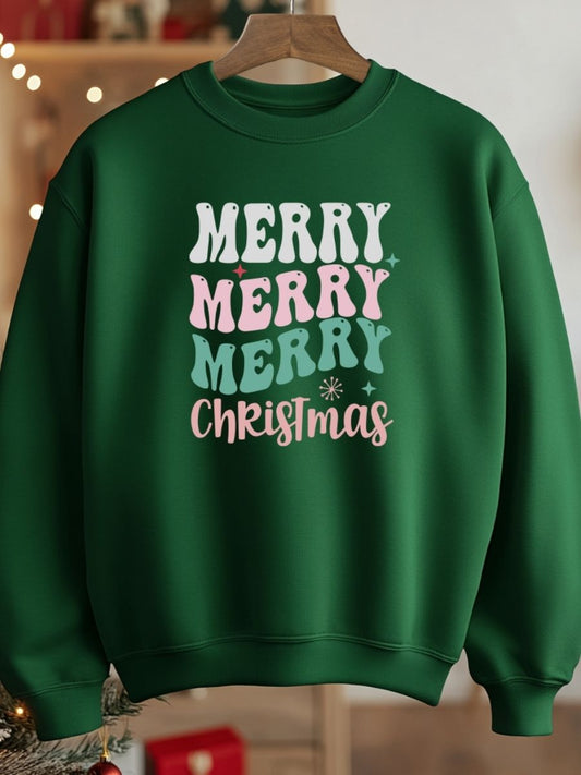 Camisola de Natal com estampa natalícia merry christmas 