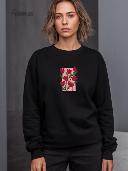Camisola Sweatshirt Flores Conforto e Durabilidade