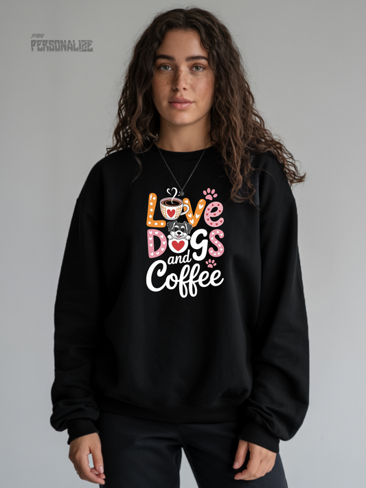 Camisola Sweatshirt Feminina Dogs and Coffee Conforto e Durabilidade