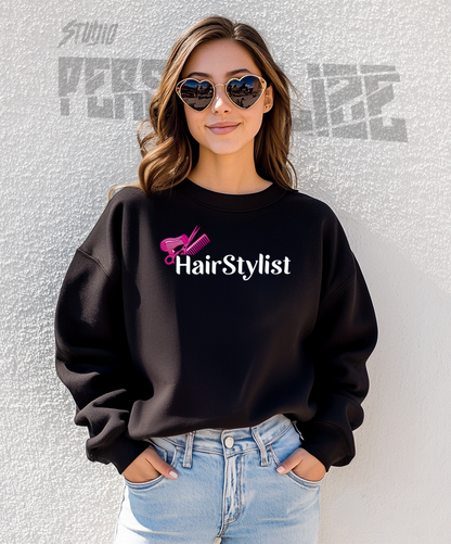 Sweatshirt preto estampa Hairstylist